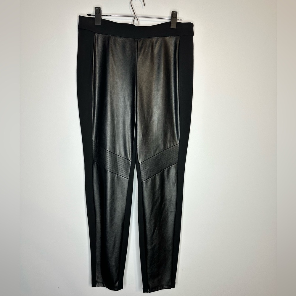 bar III Black Faux Women's Leggings Size Large
